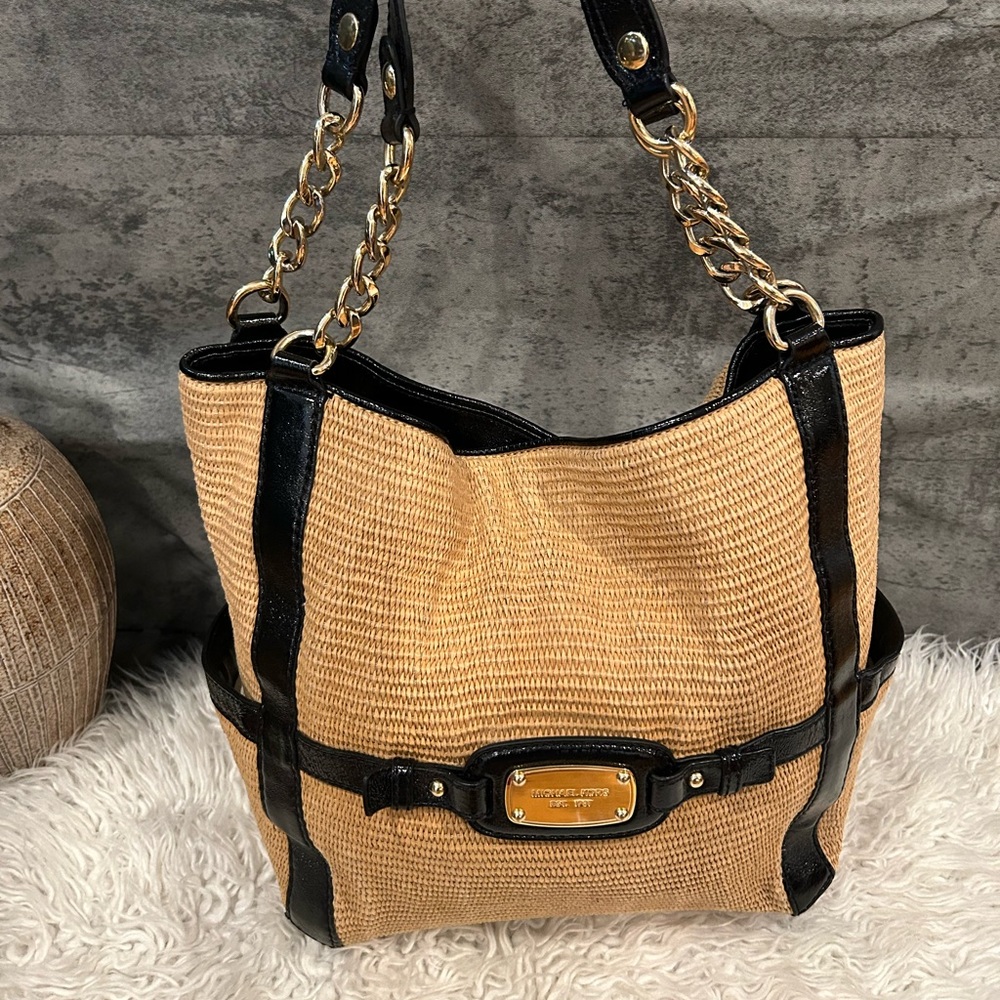 Michael Kors Tan and Black Shoulder Bag
